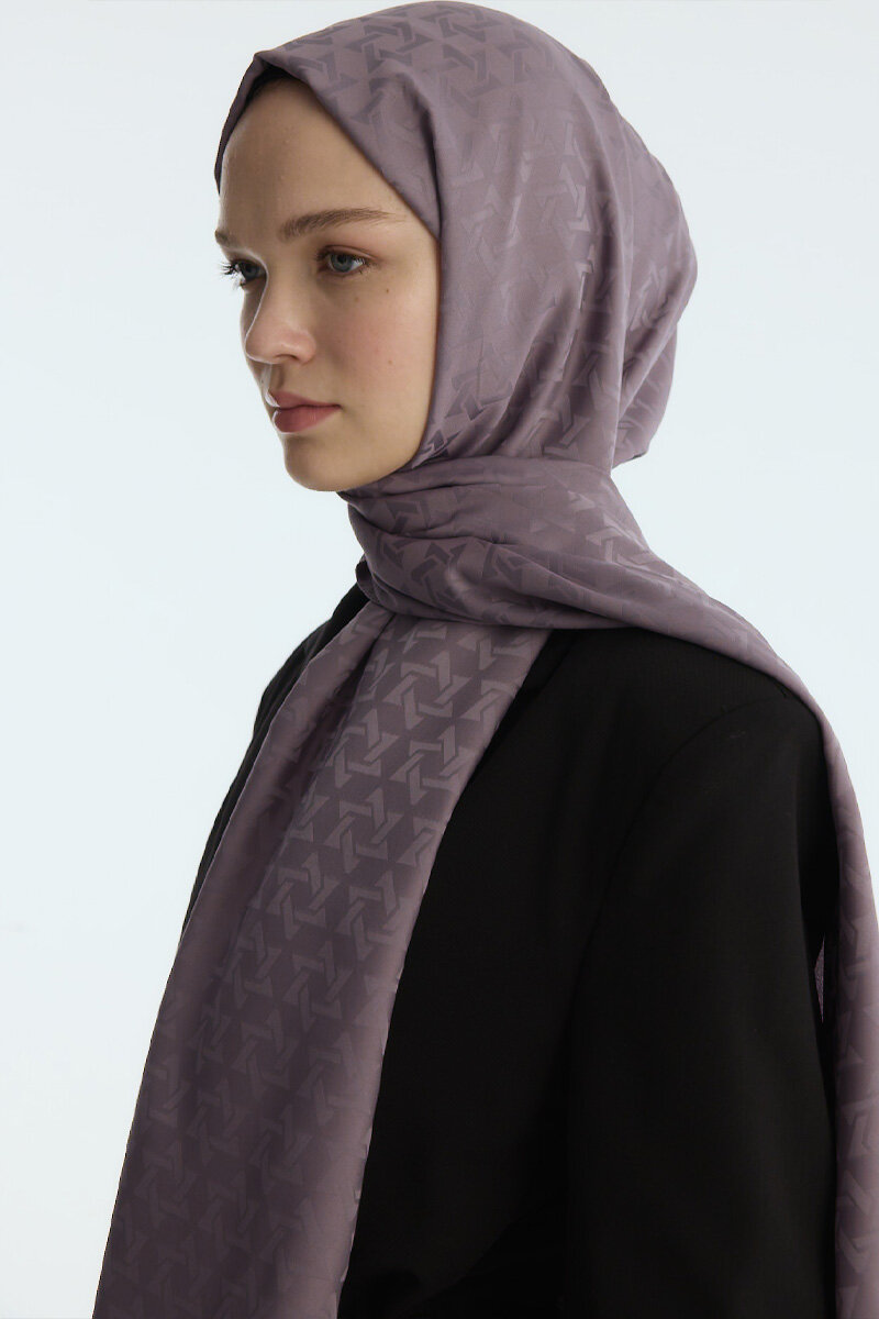 İpeksi Jakar Piramit Desen Şal - Lavanta - 4