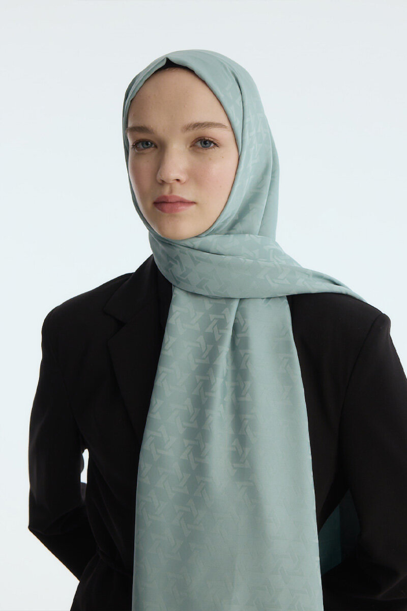 İpeksi Jakar Piramit Desen Şal - Nane - 4