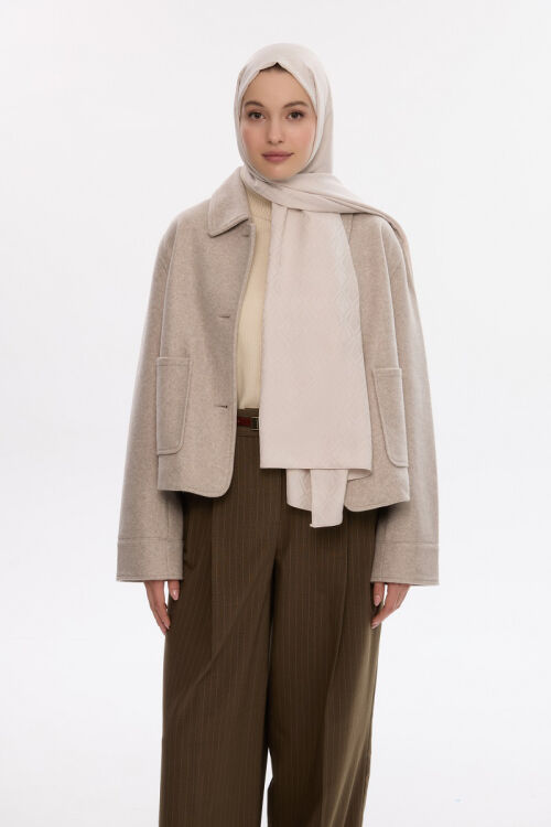 İpeksi Jakar V Desen Şal - Dut - Camellia Scarfs (1)