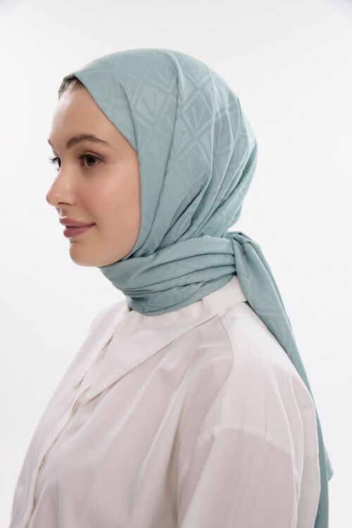 İpeksi Jakar V Desen Şal - Nane - Camellia Scarfs