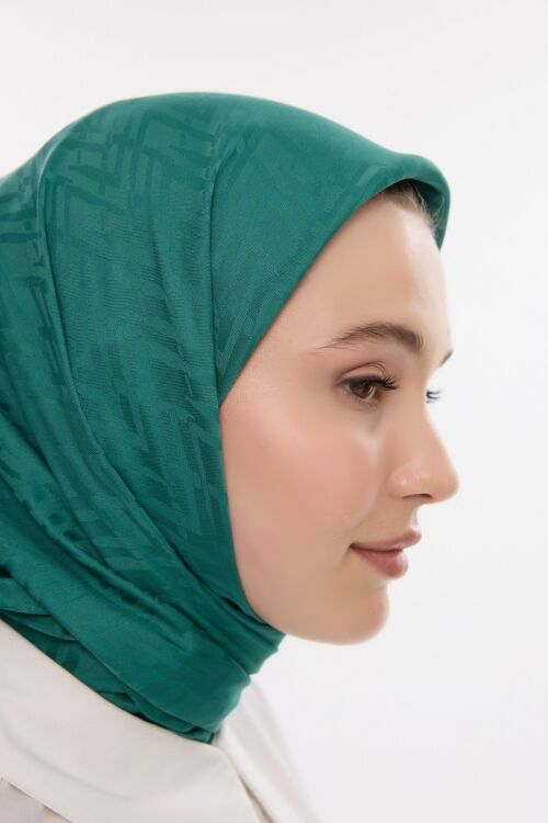 İpeksi Jakar Zikzak Desen Eşarp - Açık Benetton 