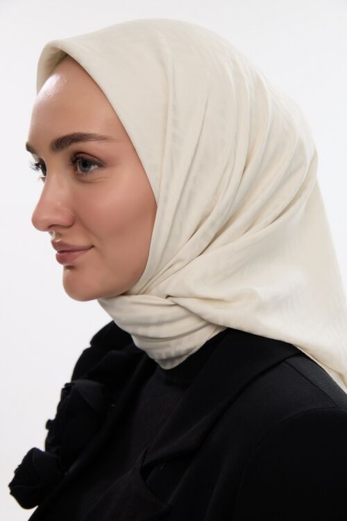 İpeksi Jakar Zikzak Desen Eşarp - Badem Sütü 