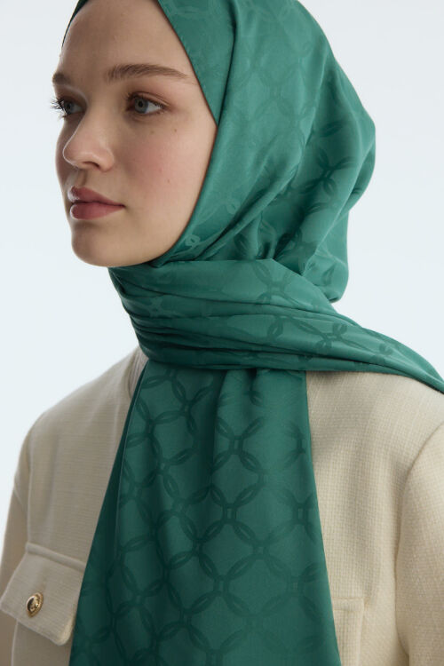 İpeksi Jakar Zincir Desen Şal - Açık Benetton - Camellia Scarfs