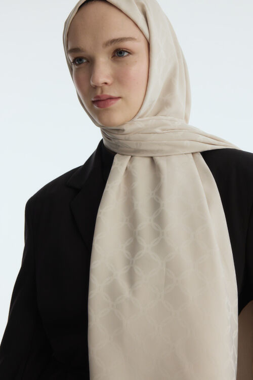 İpeksi Jakar Zincir Desen Şal - Dut - Camellia Scarfs