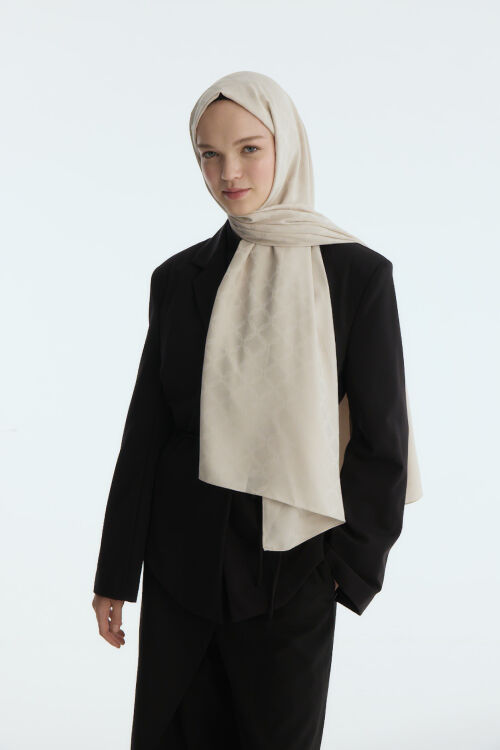 İpeksi Jakar Zincir Desen Şal - Dut - Camellia Scarfs (1)