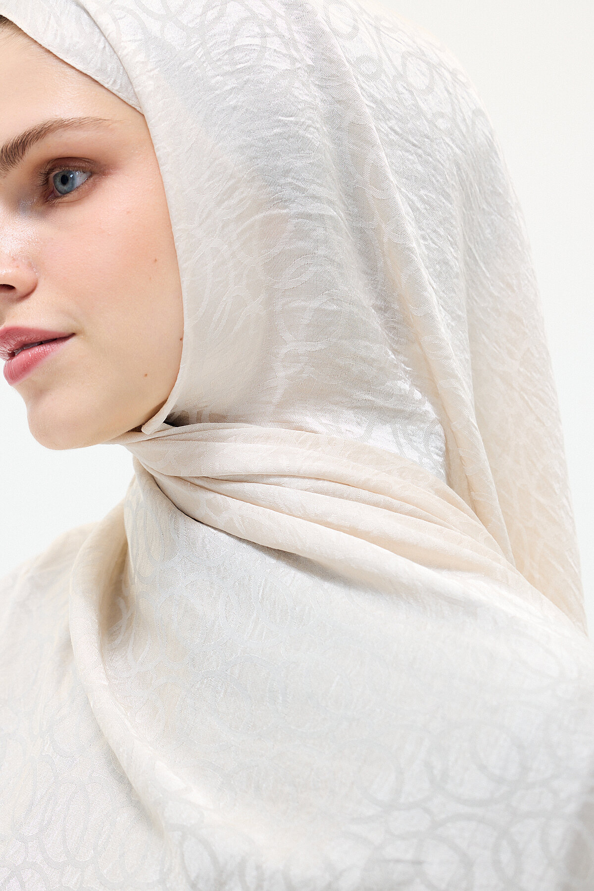 İtalyan Jakar Şal Çember Desen - Taş - Camellia Scarfs (1)