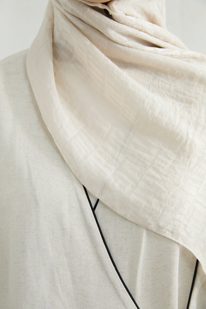 İtalyan Jakar Şal Column Desen - Taş - 4