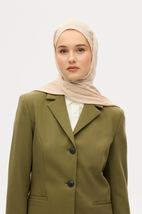 İtalyan Jakar Şal Dalga Desen - Bej - Camellia Scarfs (1)