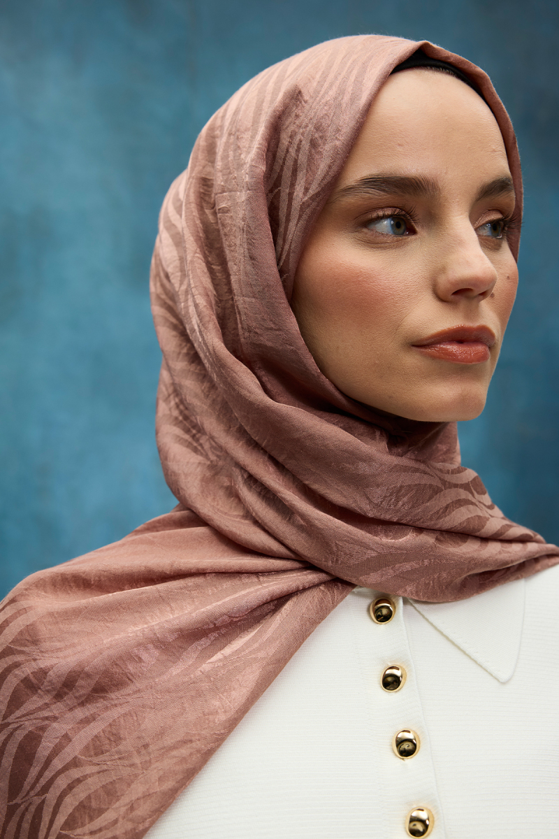 İtalyan Jakar Şal Dalga Desen - Bronz - 3