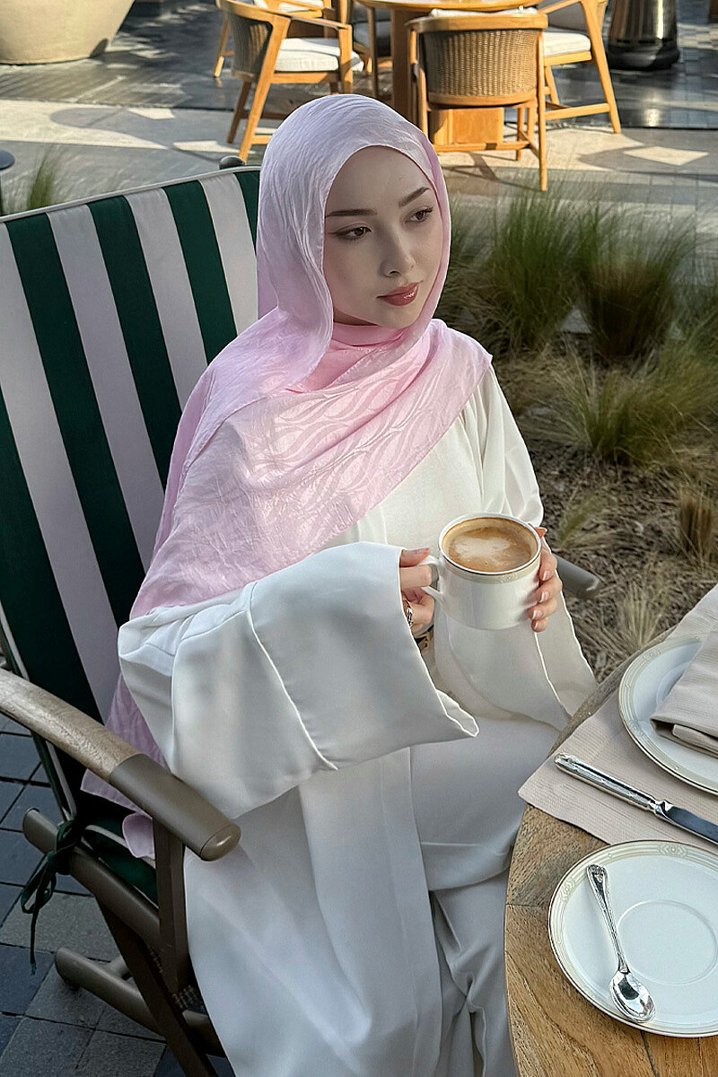 İtalyan Jakar Şal Dalga Desen - Şeker Pembe - 3