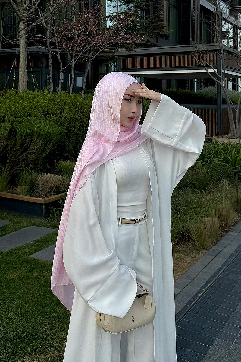 İtalyan Jakar Şal Dalga Desen - Şeker Pembe - 1