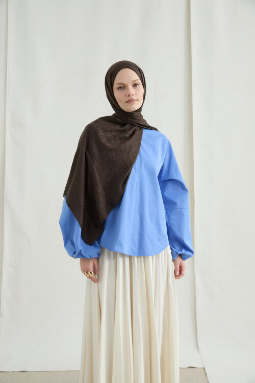 İtalyan Jakar Şal Kibrit Desen - Acı Kahve 