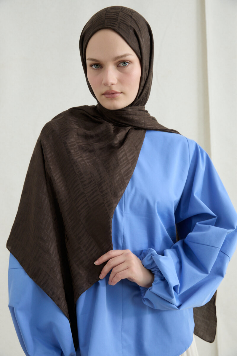 İtalyan Jakar Şal Kibrit Desen - Acı Kahve - 2