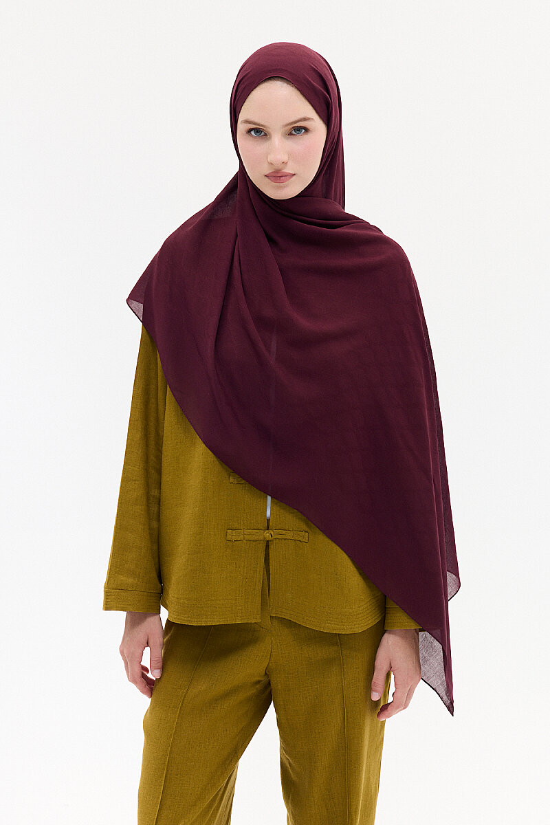 Jakar Rami Şal Baklava Desen - Bordo - 4
