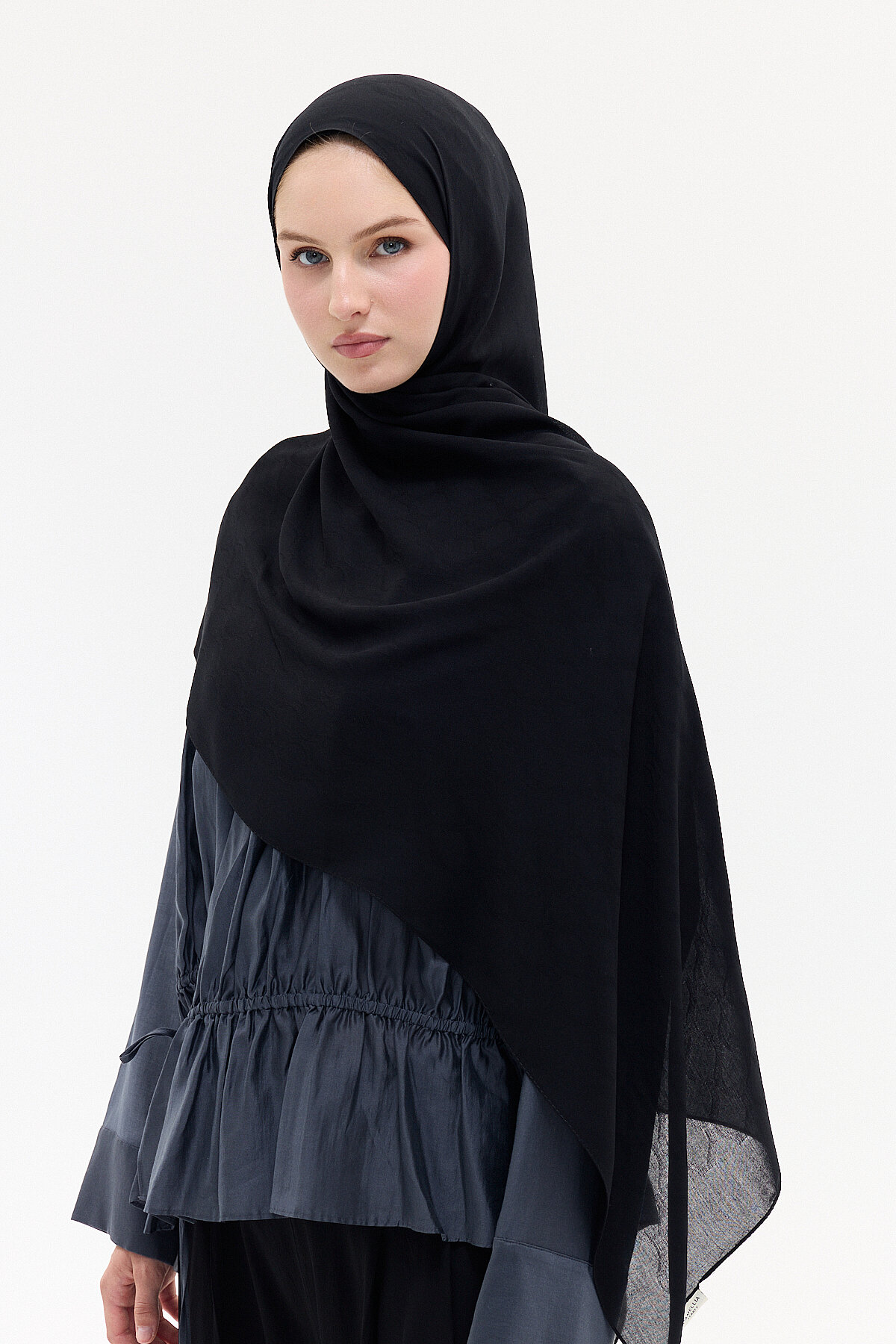 Jakar Rami Şal Baklava Desen - Siyah - Camellia Scarfs