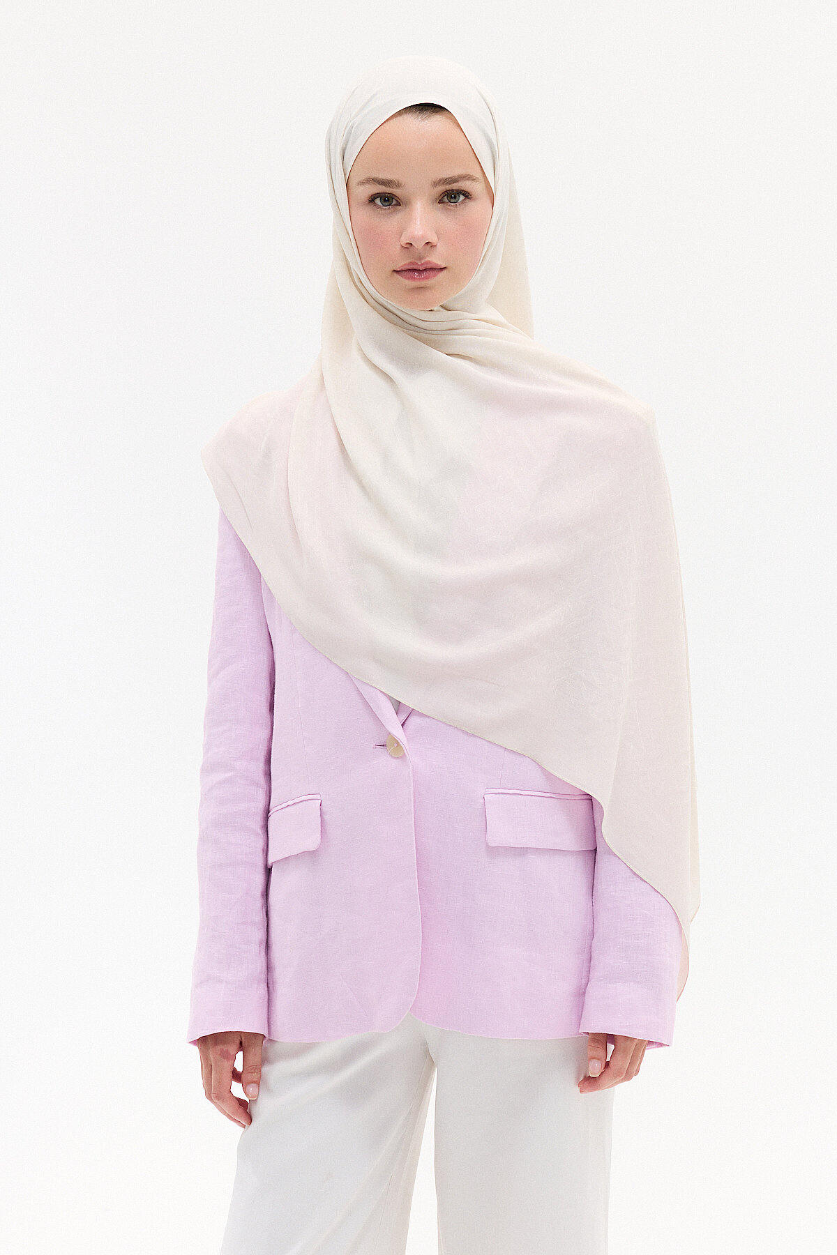 Jakar Rami Şal Labirent Desen - Bej - Camellia Scarfs