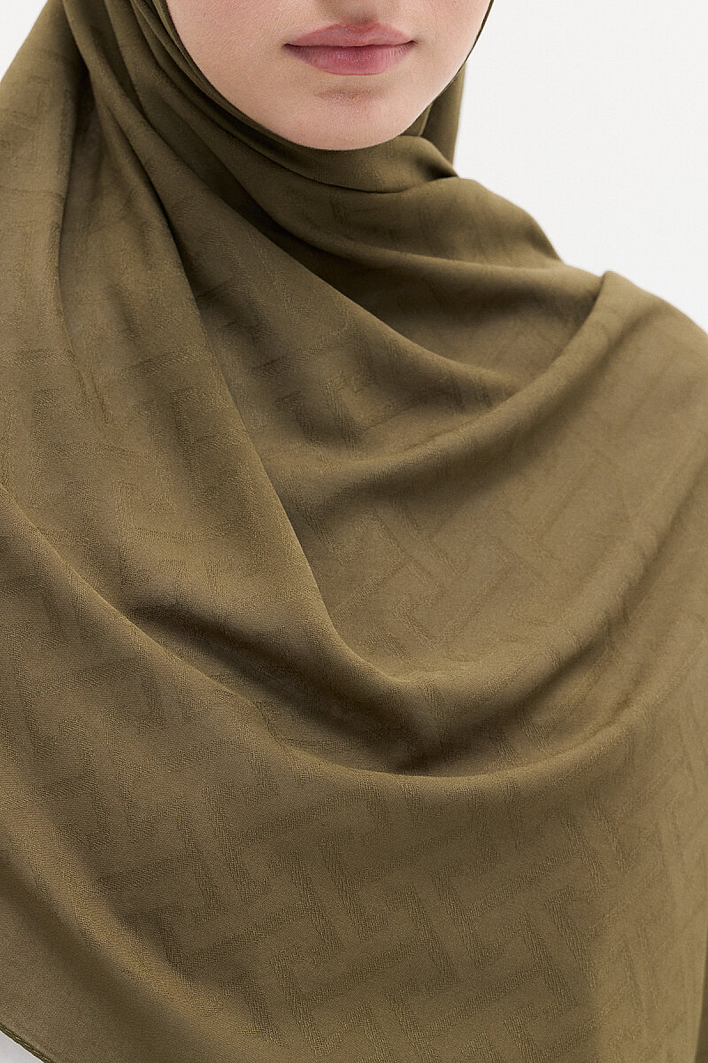 Jakar Rami Şal Labirent Desen - Haki - 3