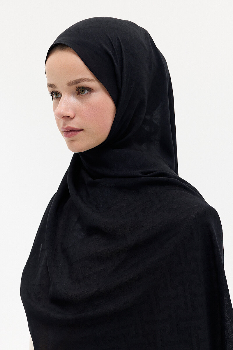 Jakar Rami Şal Labirent Desen - Siyah - 4