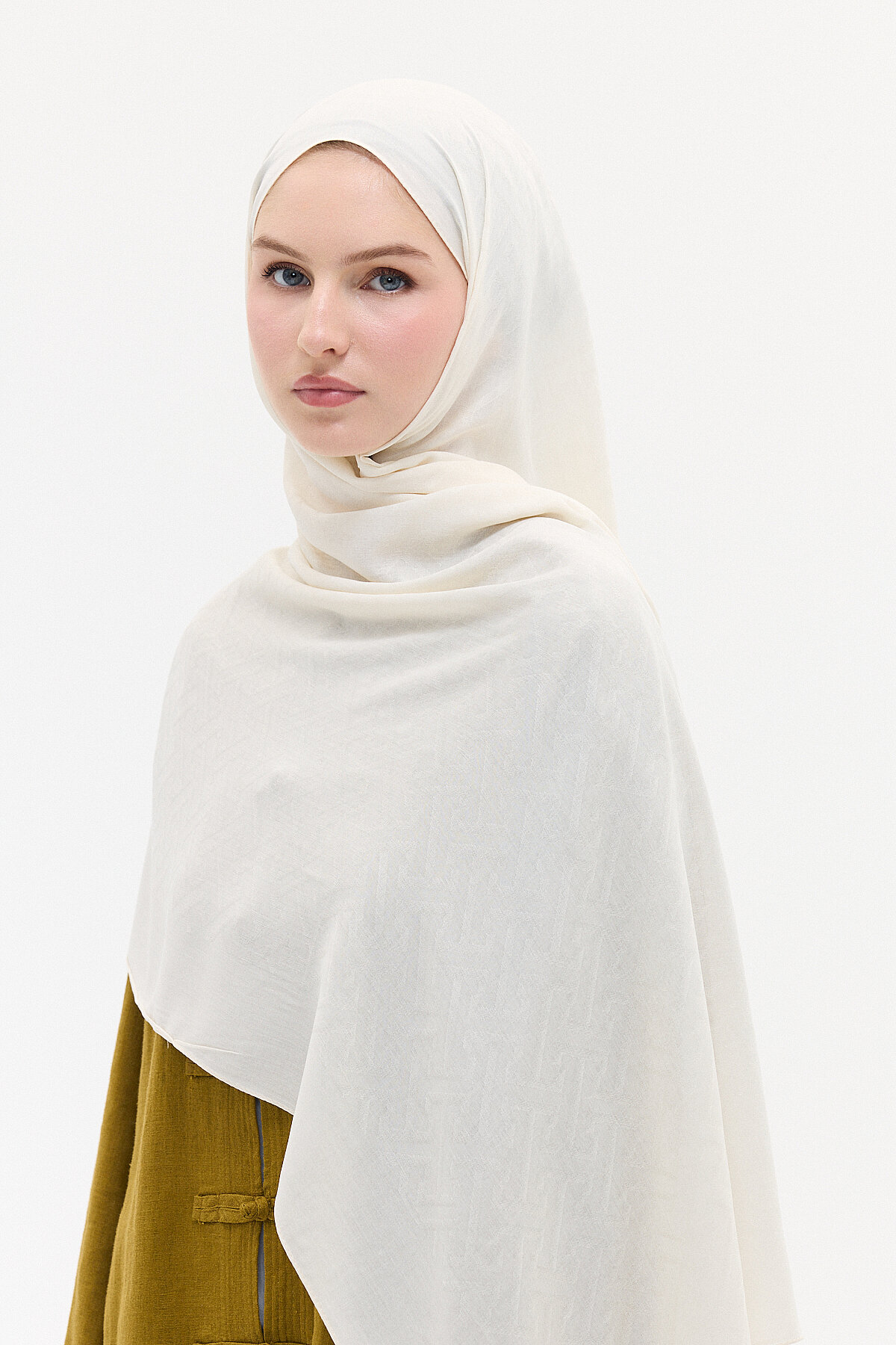 Jakar Rami Şal Labirent Desen - Taş - Camellia Scarfs (1)