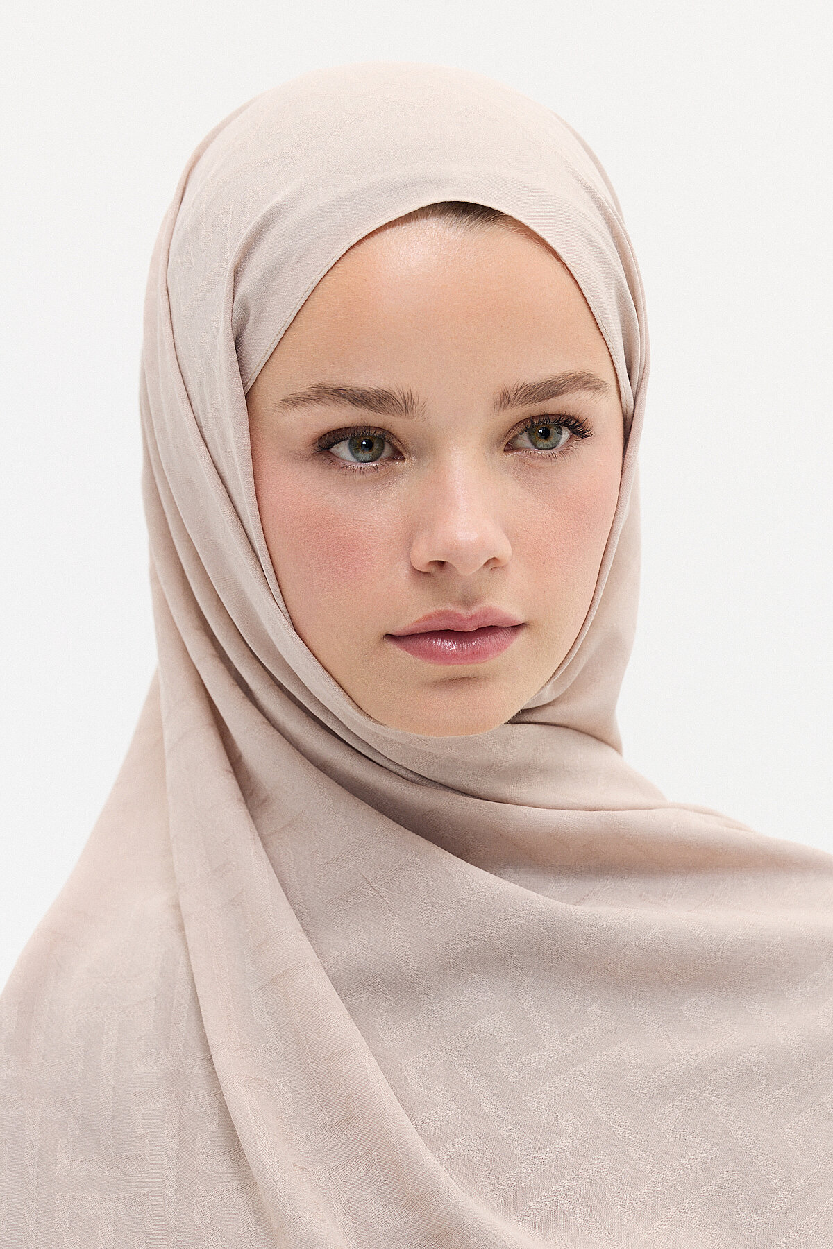 Jakar Rami Şal Labirent Desen - Vizon - Camellia Scarfs (1)