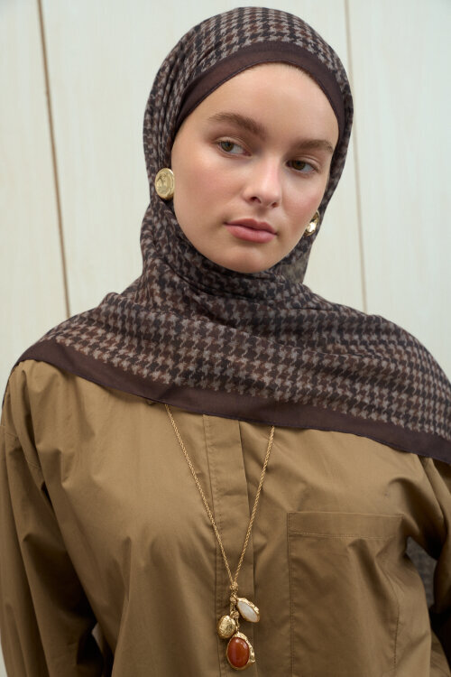 Kazayağı Soft Pamuk Şal - Acı Kahve - Camellia Scarfs (1)