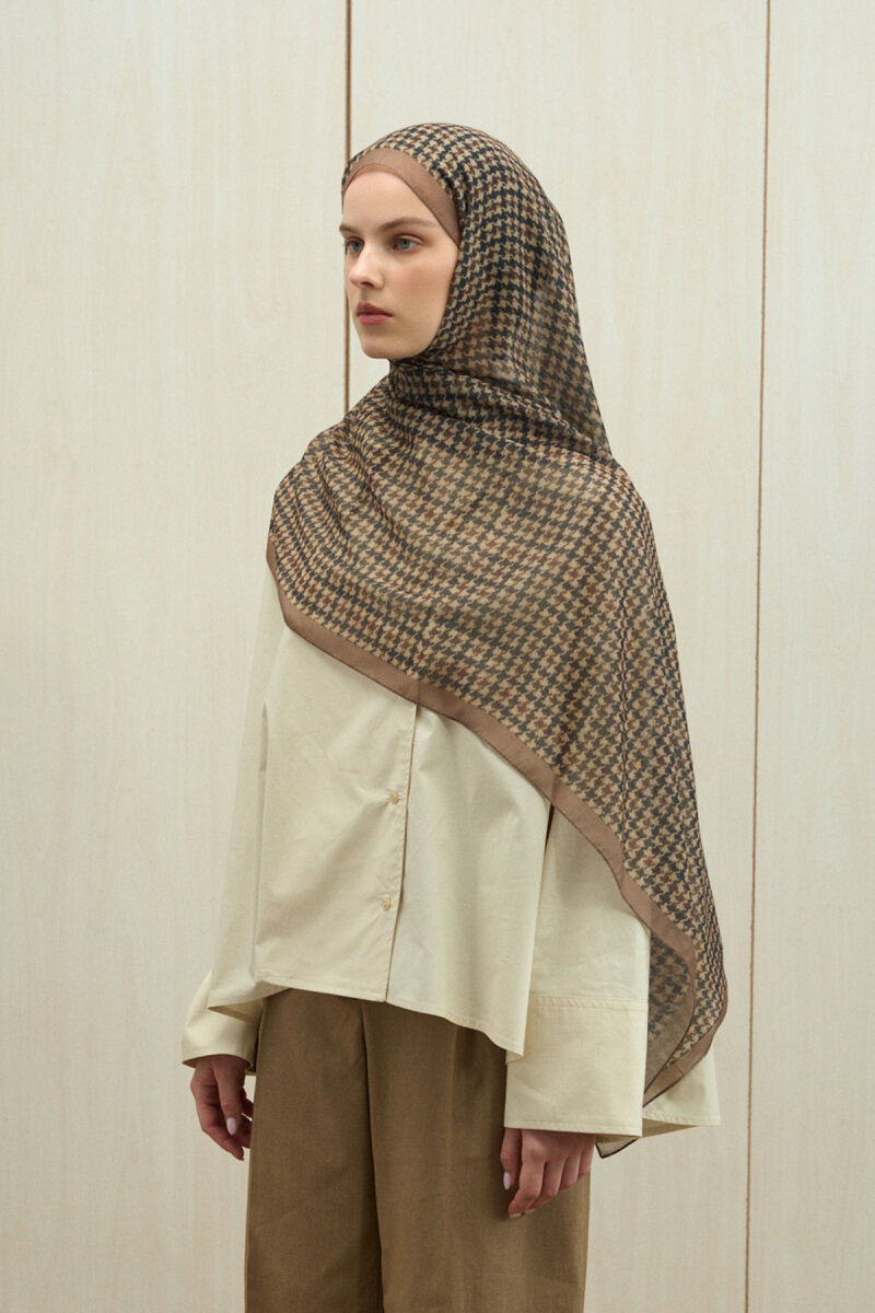 Kazayağı Soft Pamuk Şal - Haki - 1