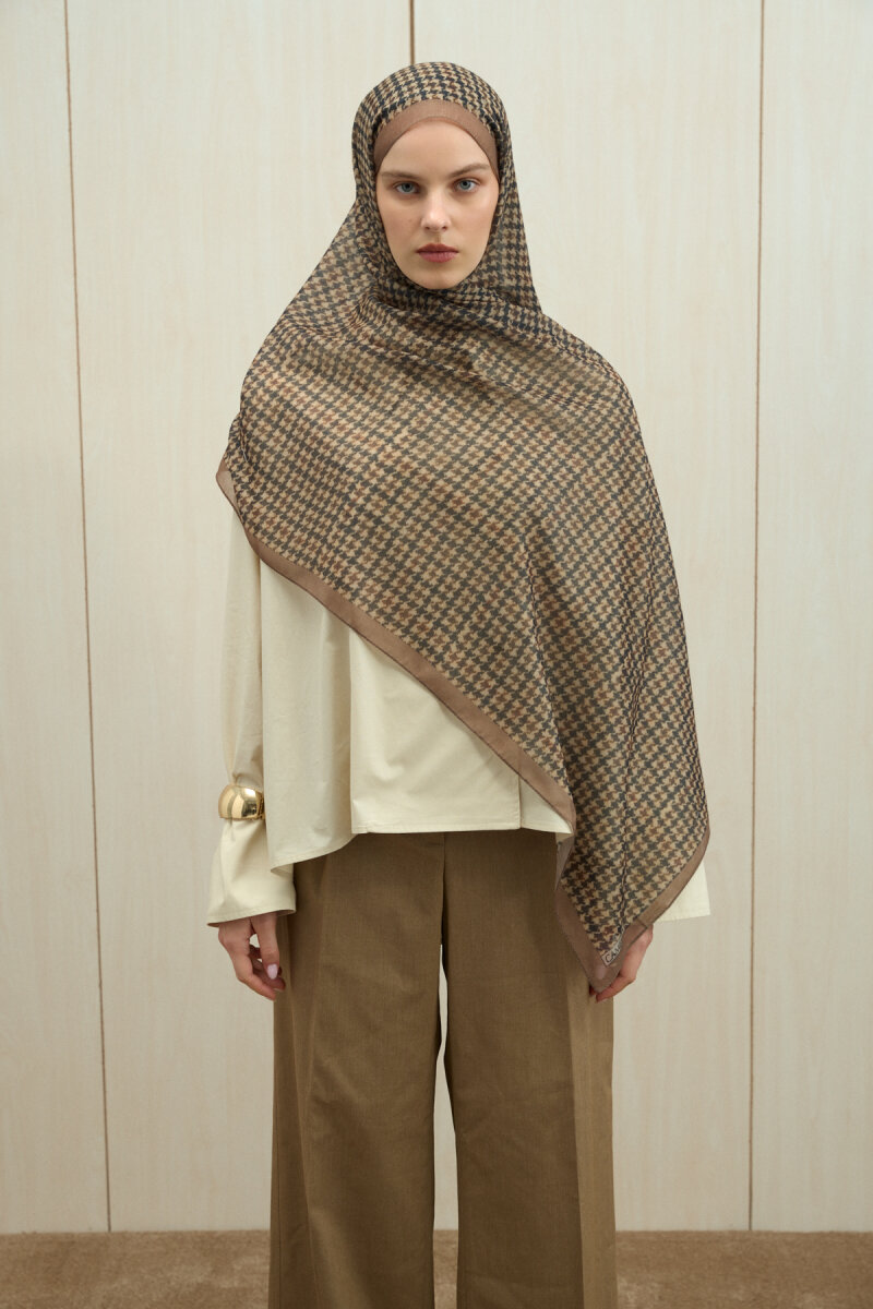 Kazayağı Soft Pamuk Şal - Haki - 3