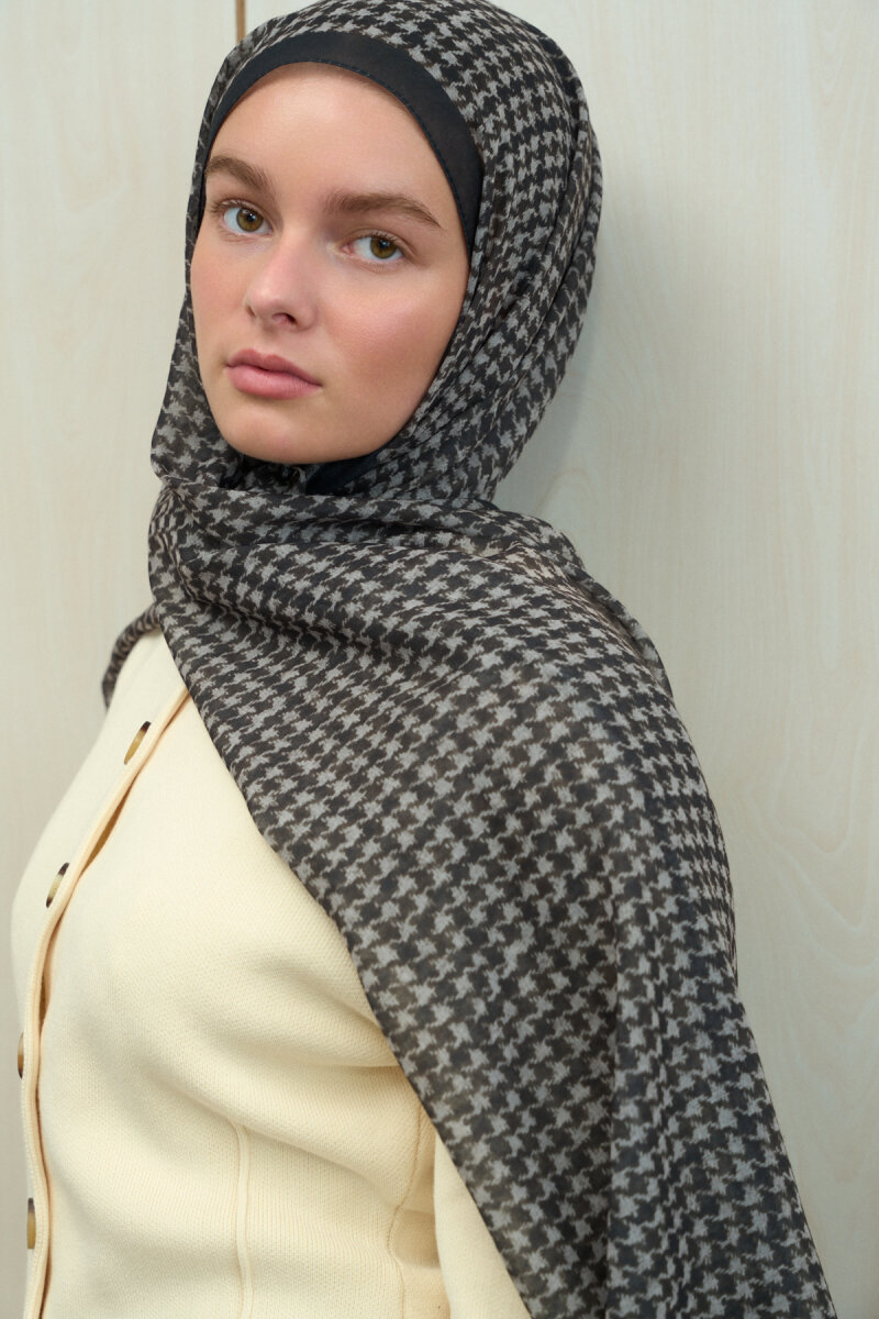 Kazayağı Soft Pamuk Şal - Siyah - 2