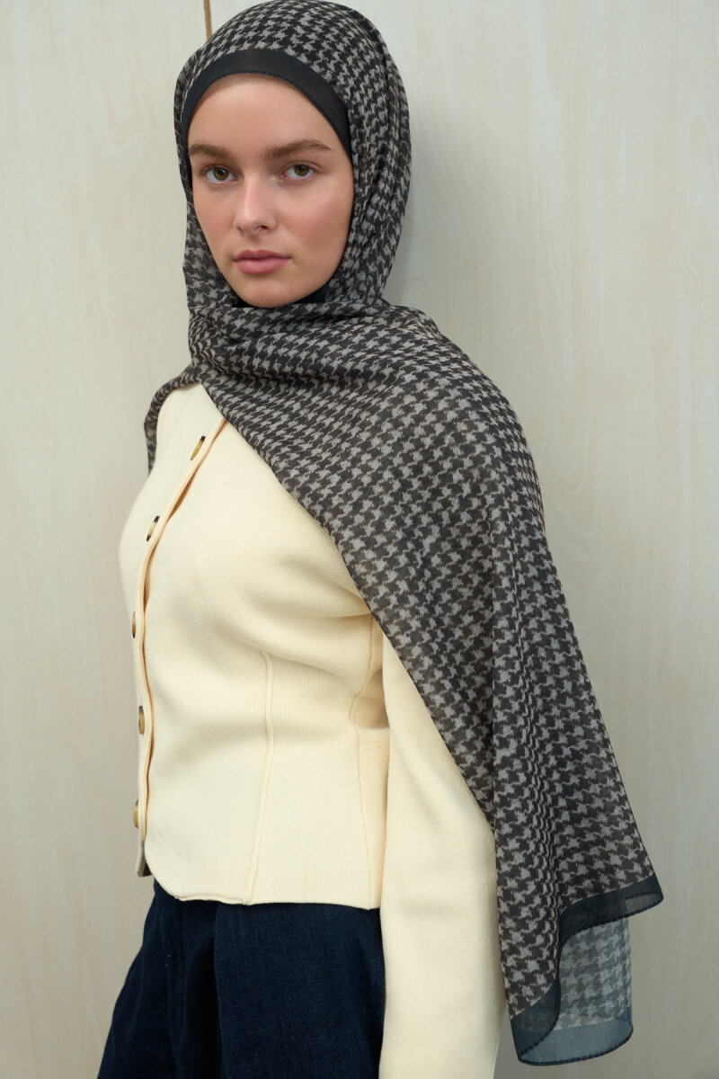 Kazayağı Soft Pamuk Şal - Siyah - 3