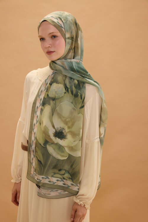 Larissa İpek Krep Şal - Çağla - Camellia Scarfs (1)