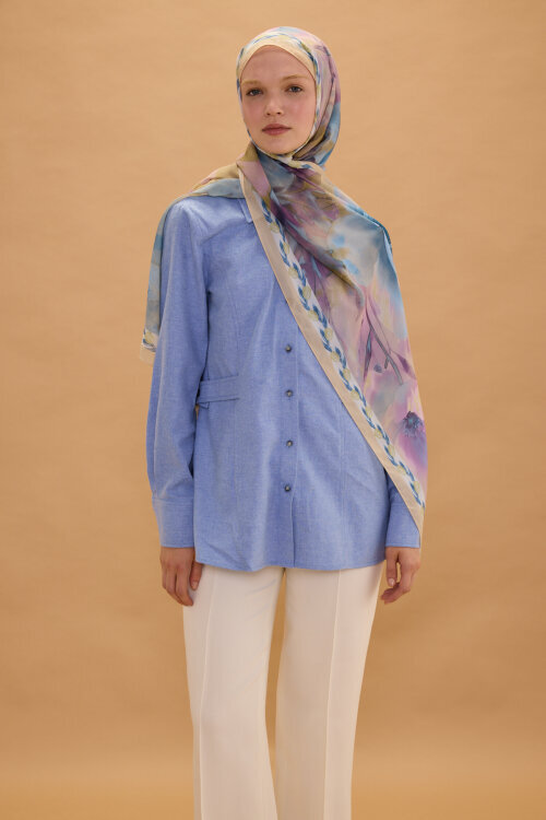 Larissa İpek Krep Şal - Sarı - Camellia Scarfs