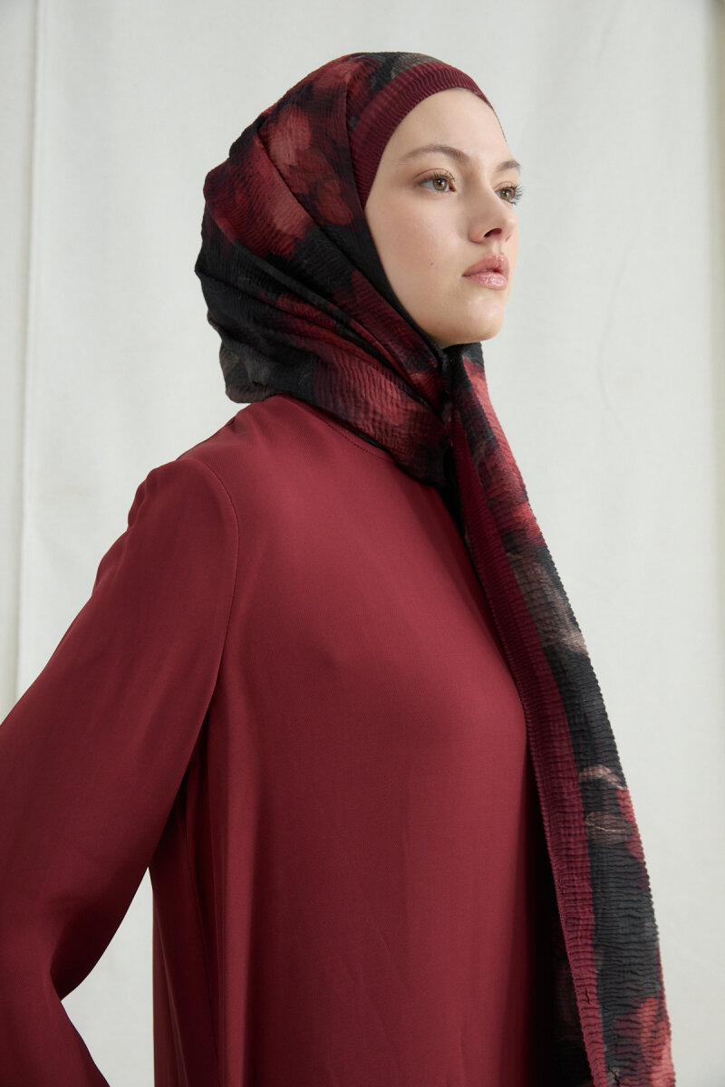 Libre Müslin Şal - Bordo - 3