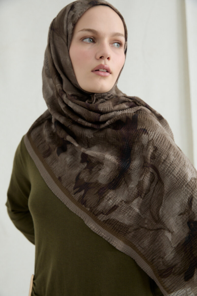 Libre Müslin Şal - Haki - 3