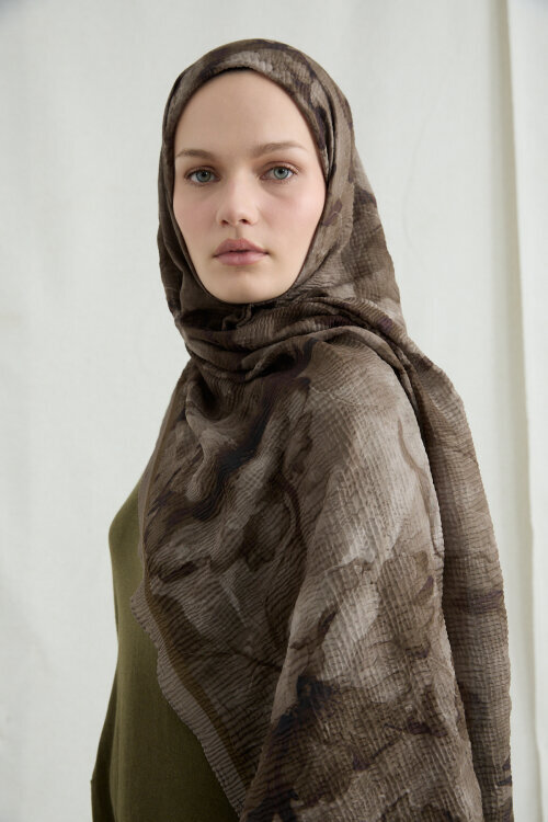 Libre Müslin Şal - Haki - Camellia Scarfs (1)