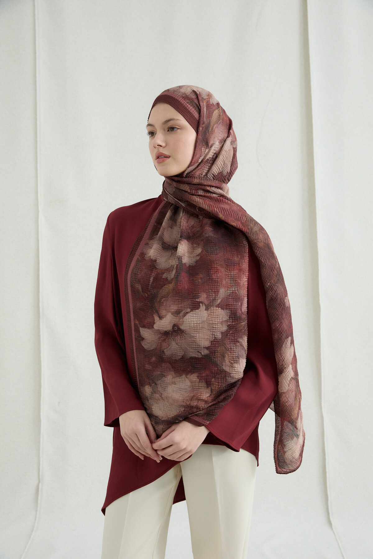 Libre Müslin Şal - Kahve Pudra - Camellia Scarfs
