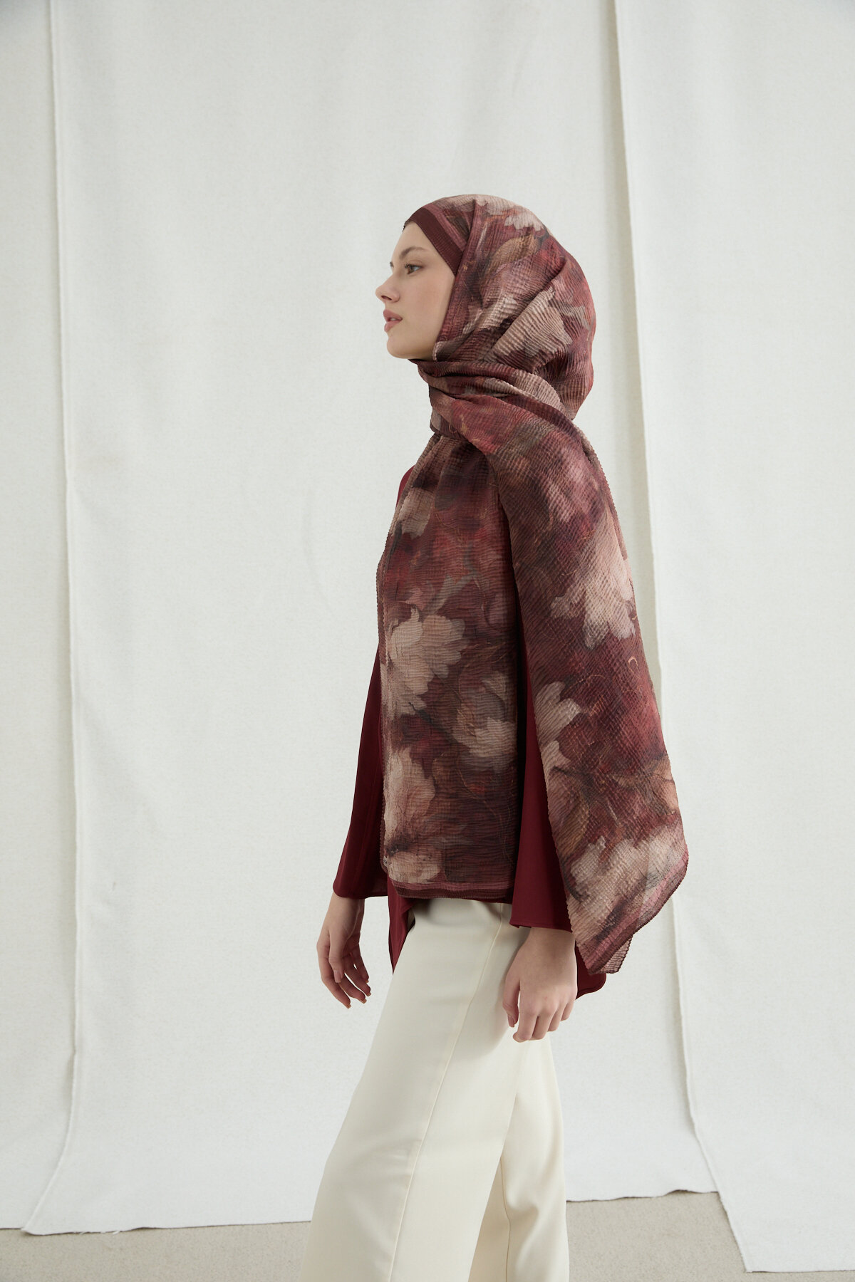 Libre Müslin Şal - Kahve Pudra - Camellia Scarfs (1)