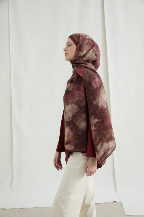 Libre Müslin Şal - Kahve Pudra - Camellia Scarfs (1)