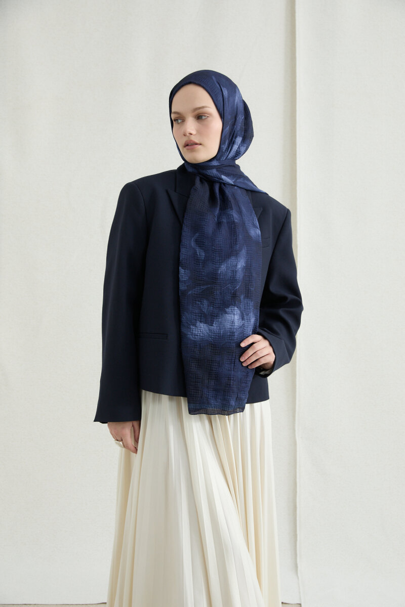 Libre Müslin Şal - Lacivert - 1