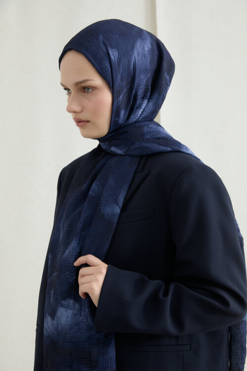 Libre Müslin Şal - Lacivert - Camellia Scarfs (1)