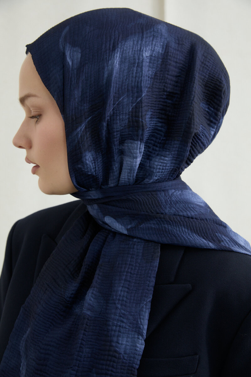 Libre Müslin Şal - Lacivert - 4