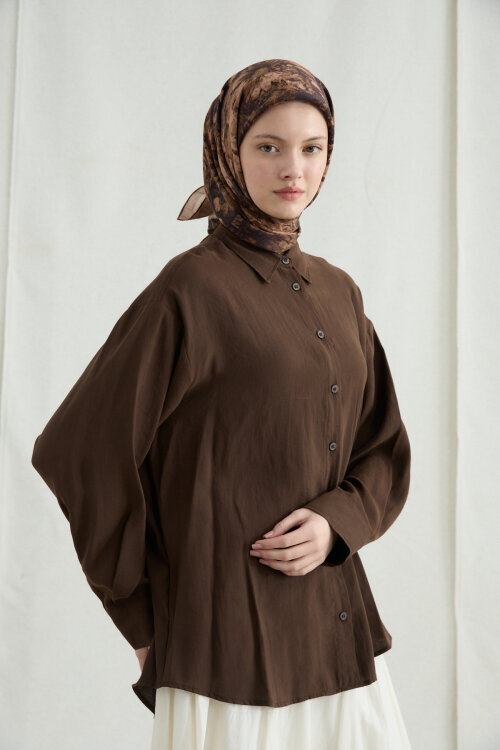 Lisa Pamuk Viskon Eşarp - Karamel - Camellia Scarfs