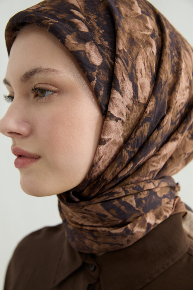 Lisa Pamuk Viskon Eşarp - Karamel - 4