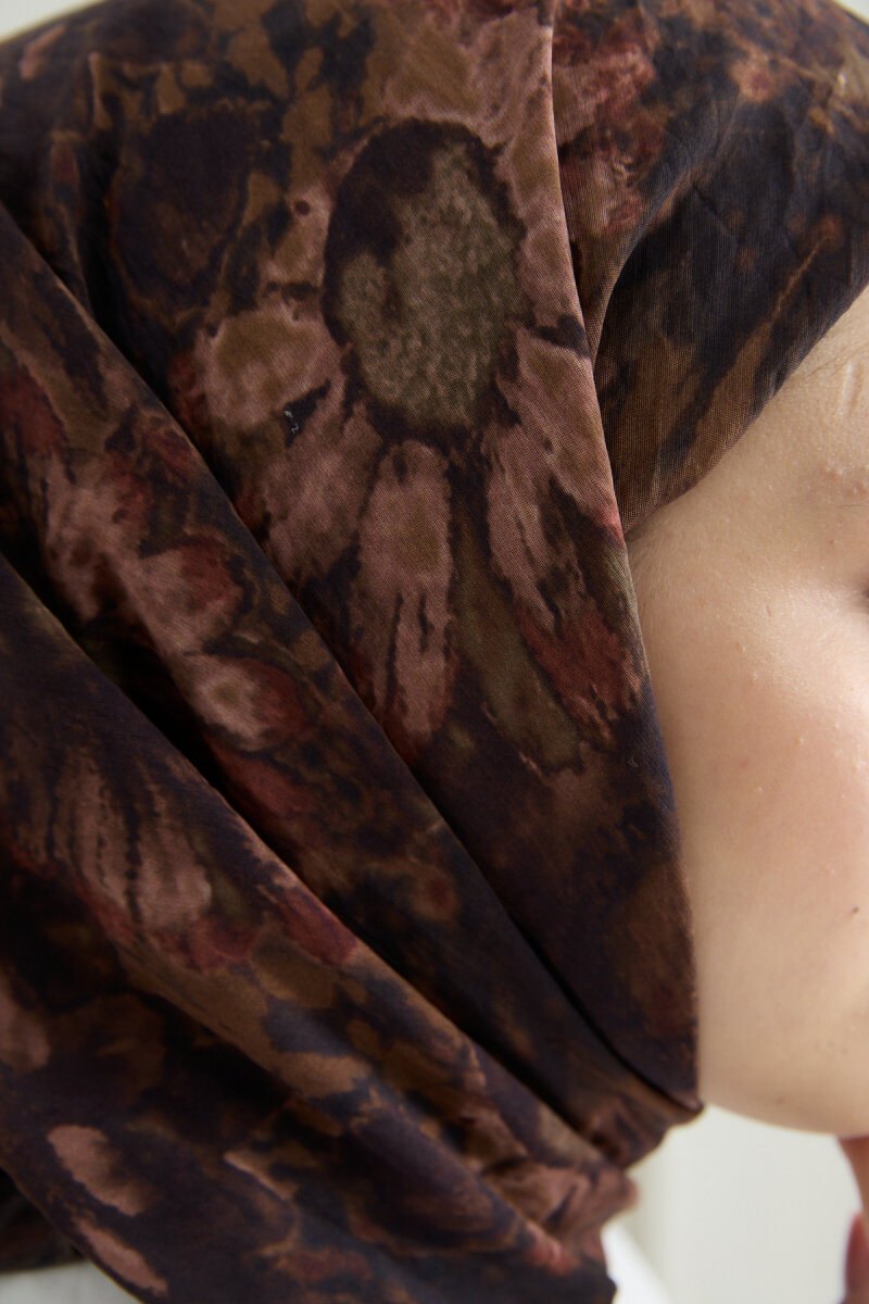 Lisa Pamuk Viskon Eşarp - Mürdüm - 4