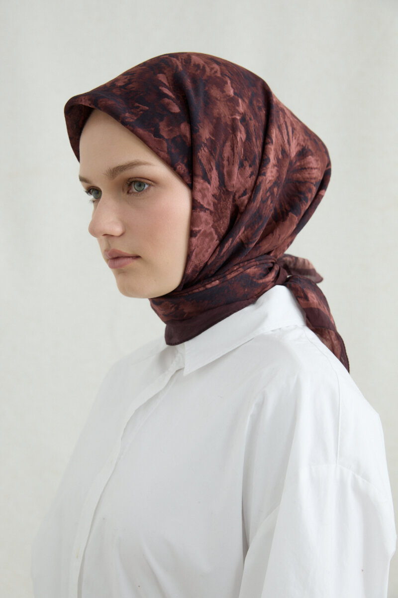 Lisa Pamuk Viskon Eşarp - Vişne - 3