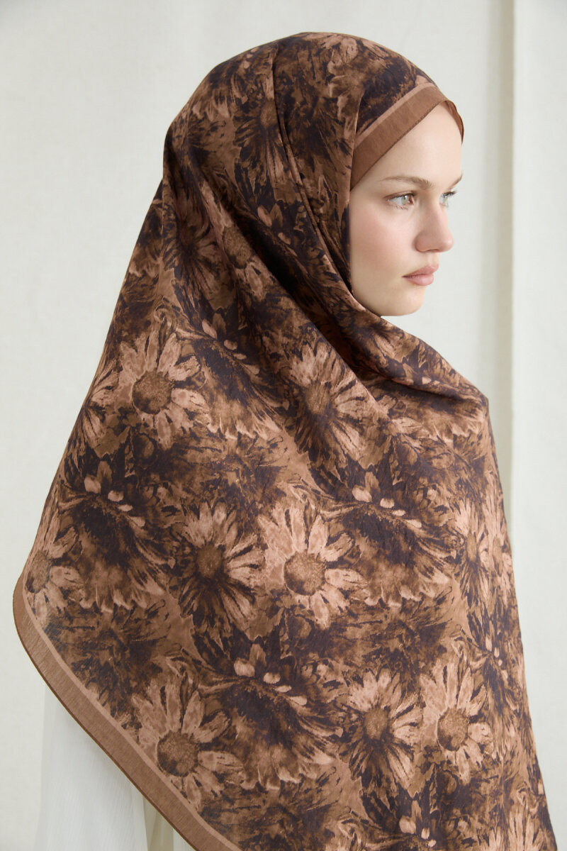 Lisa Pamuk Viskon Şal - Karamel - 4