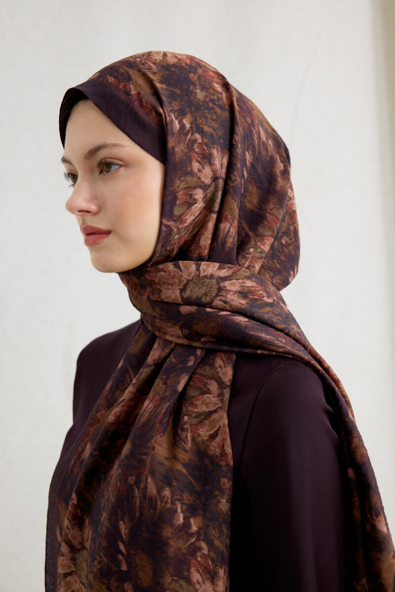 Lisa Pamuk Viskon Şal - Mürdüm - 4