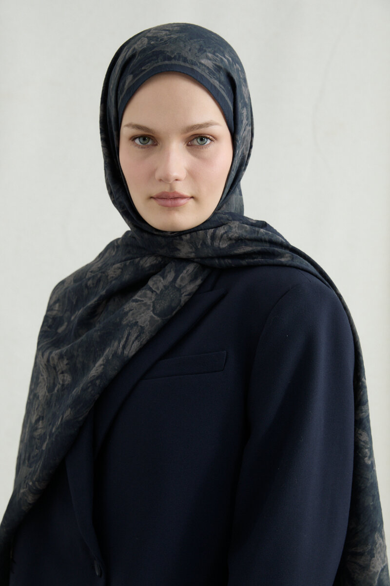 Lisa Pamuk Viskon Şal - Siyah Vizon - 3