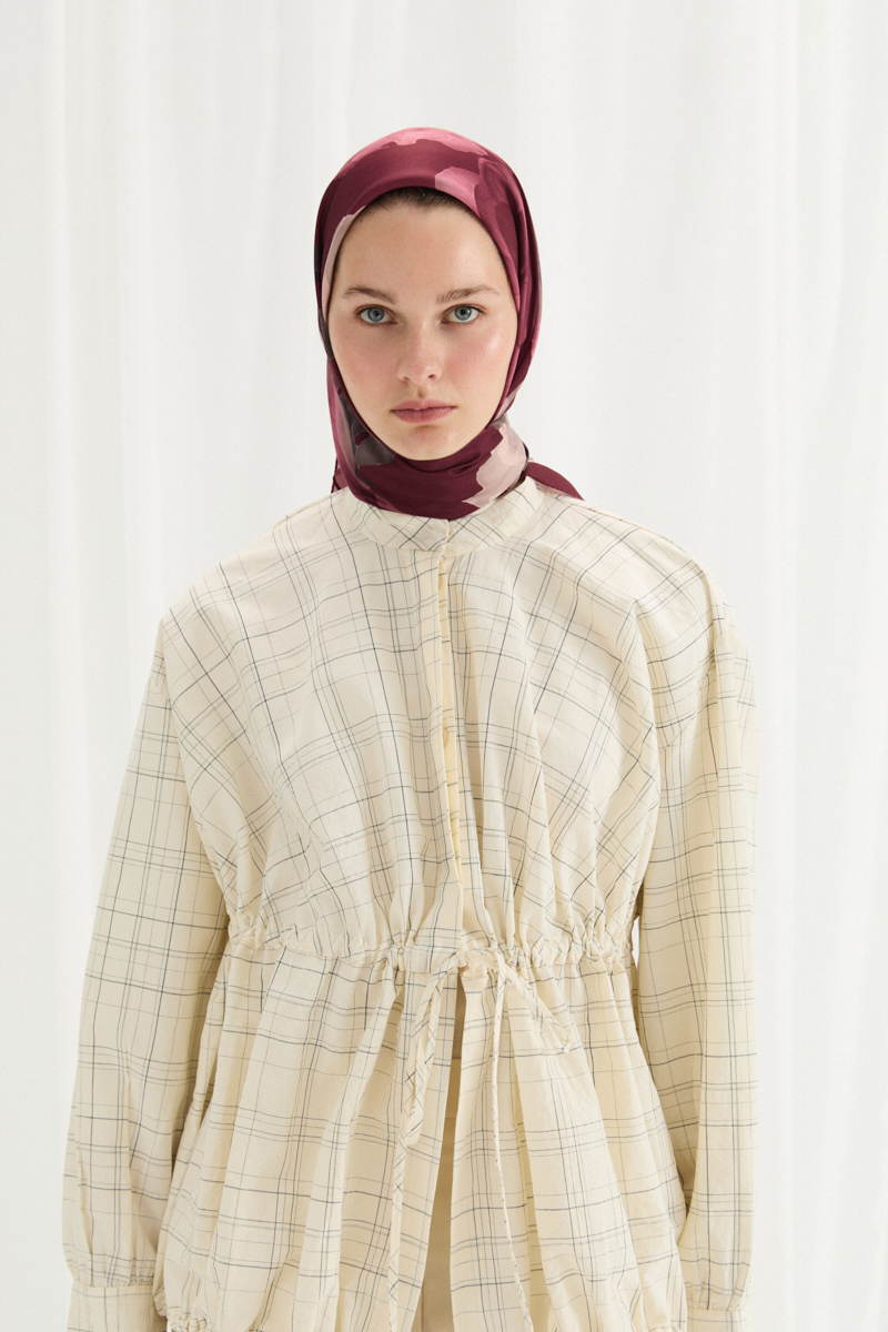 Lotus Desen Soft Eşarp -Bordo - 2