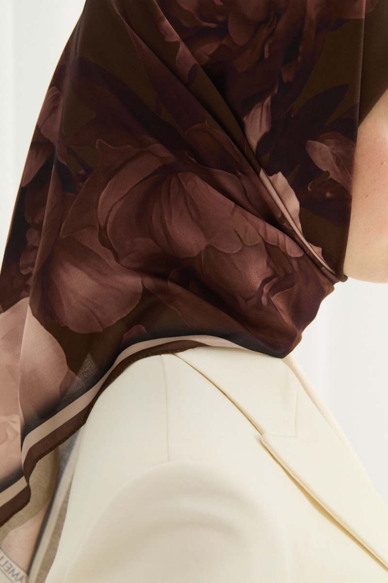 Lotus Desen Soft Eşarp - Haki - 4