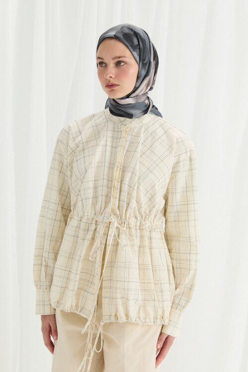 Lotus Desen Soft Eşarp - Soğuk Gri - Camellia Scarfs